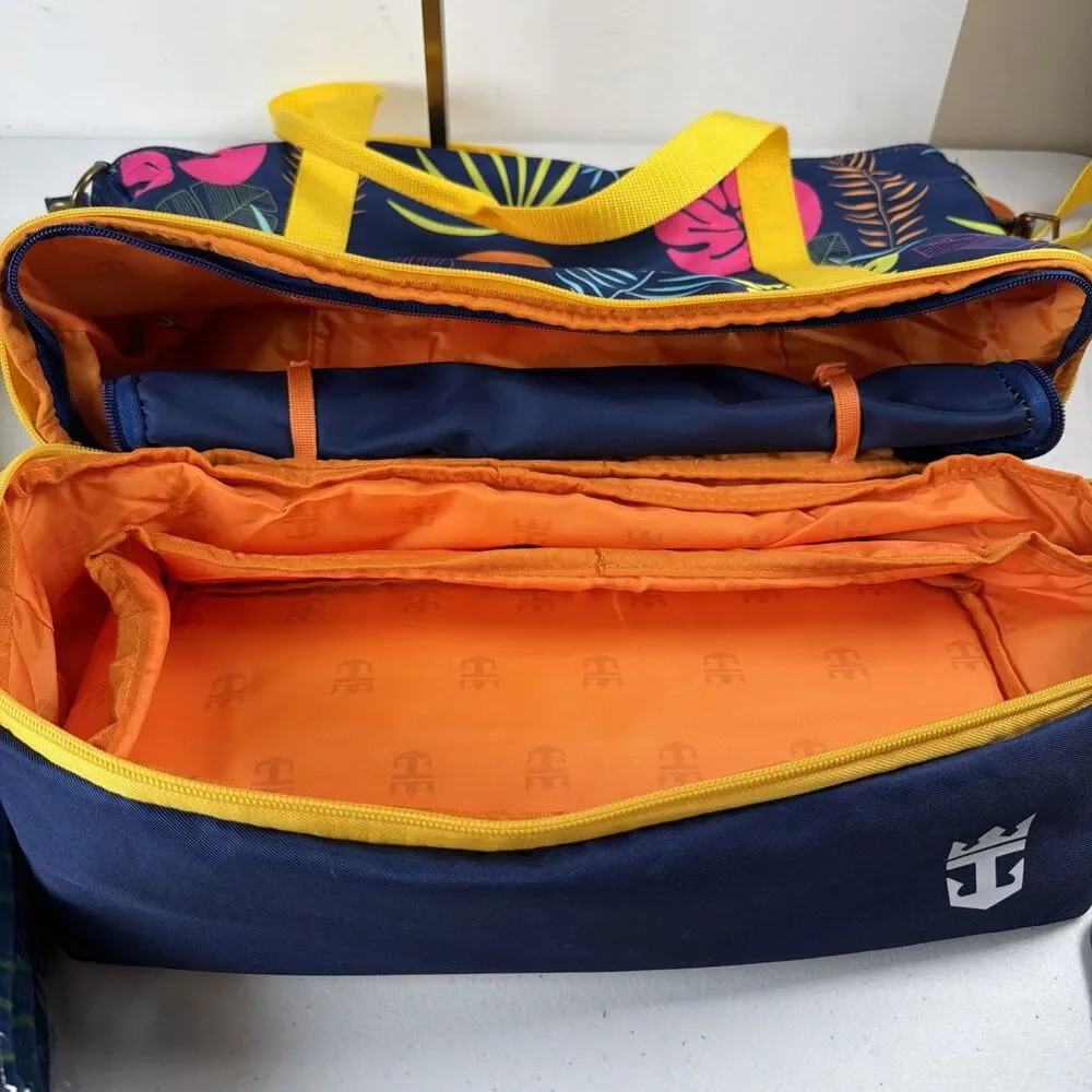 Royal Caribbean Blue Tropical Tote and Towel Set- Pre Owned Tote But New Towel